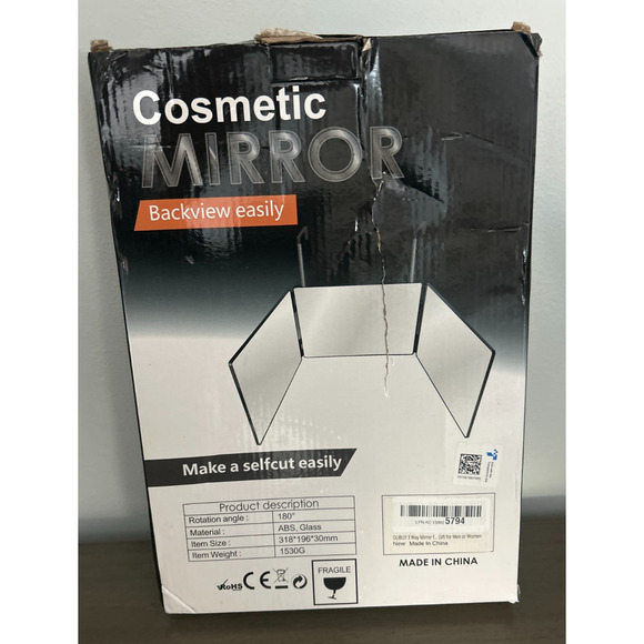 360 Mirror – Foldable 3-Way Hair Cutting Mirror – Black, No LED, Door Mount NEW - Picture 4 of 5